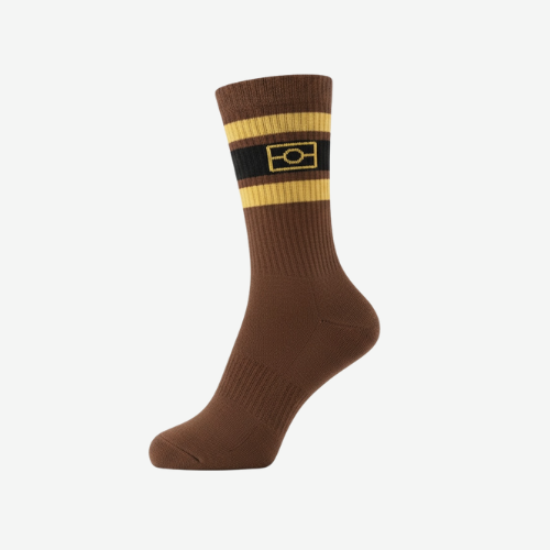 Cotton Aboriginal flag socks - Chocolate