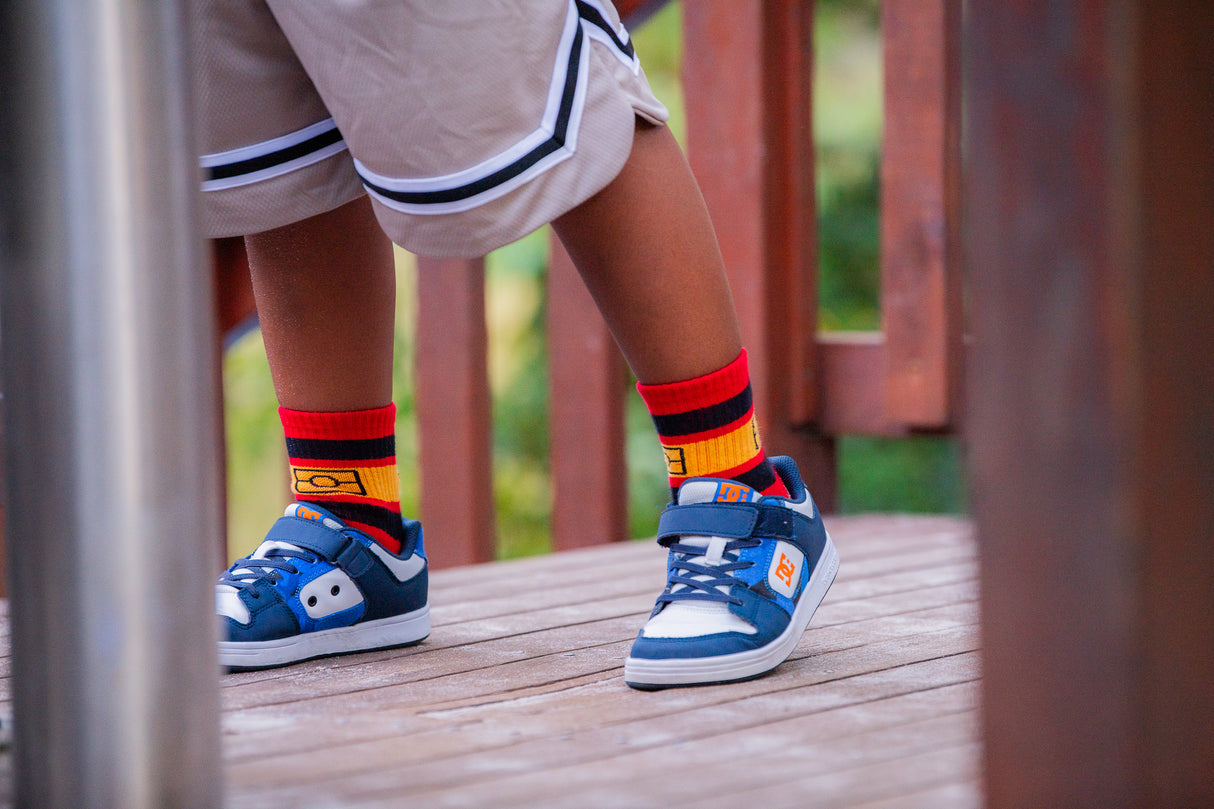 KIDS Cotton Aboriginal flag socks