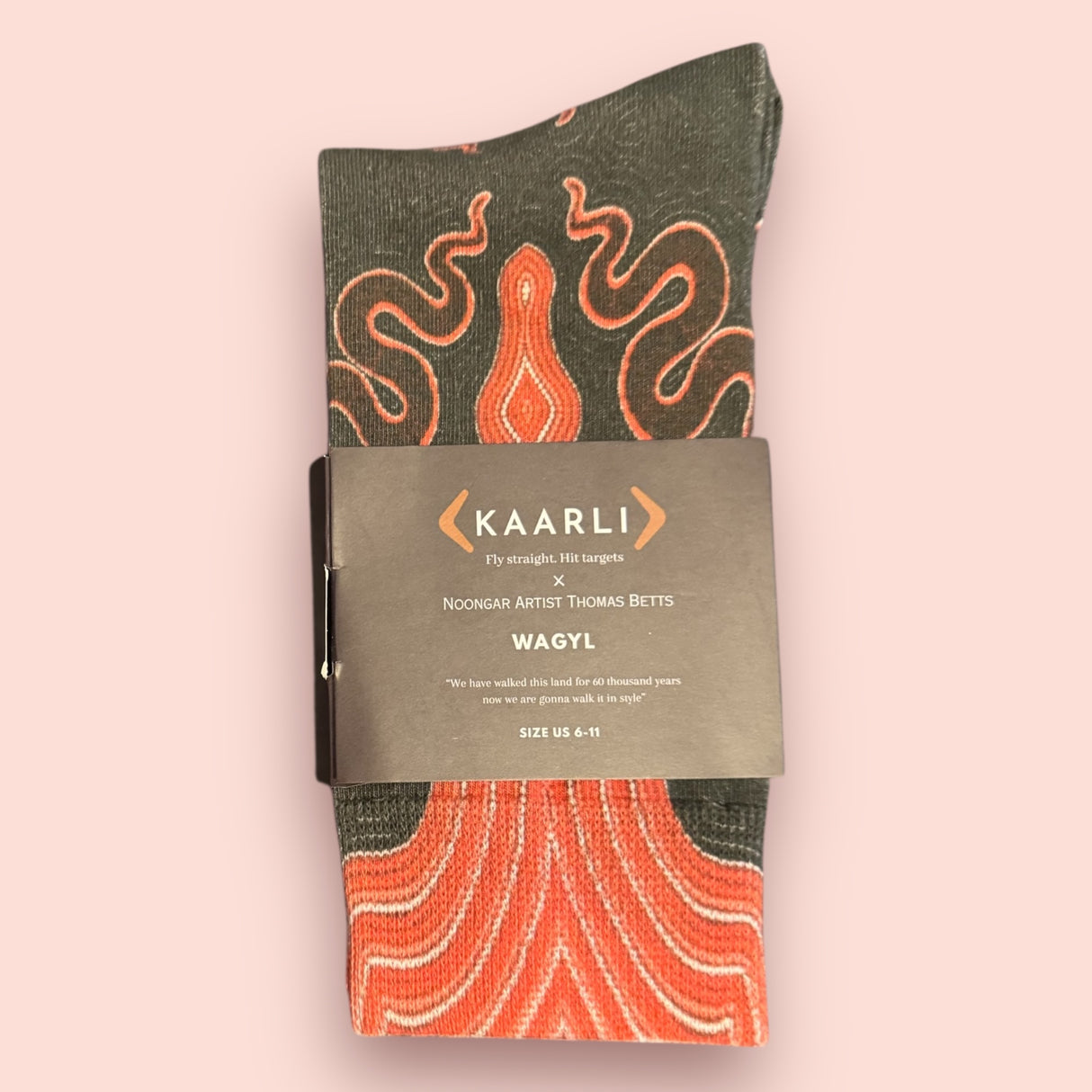 Wagyl (Rainbow Serpent) Aboriginal socks