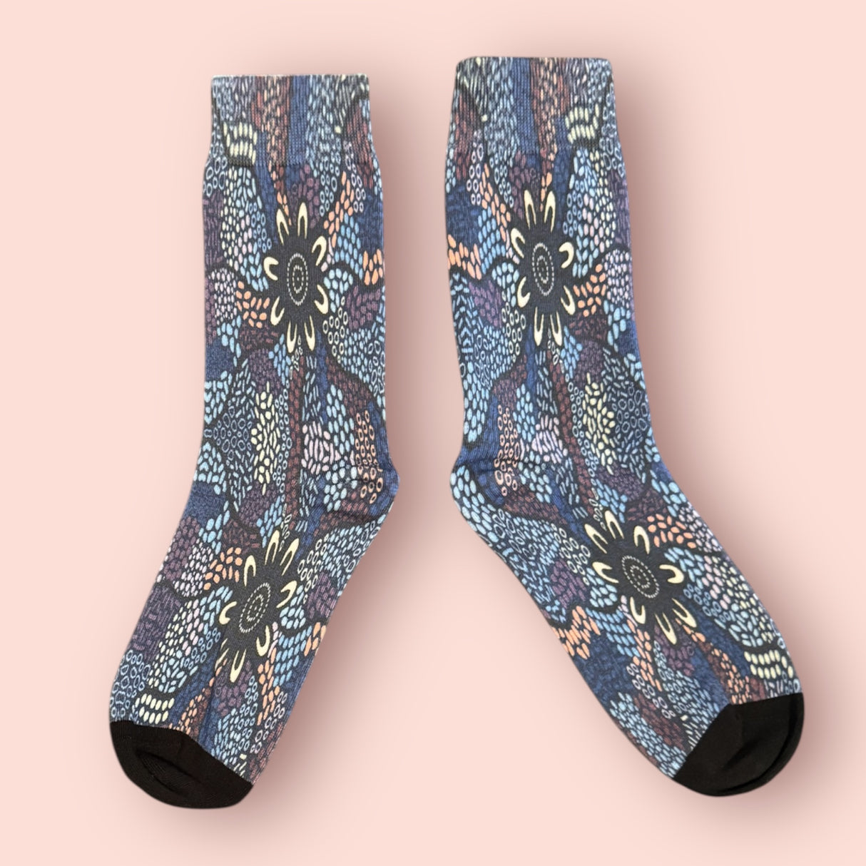 Moort Nyininy (Family Sitting) Aboriginal socks