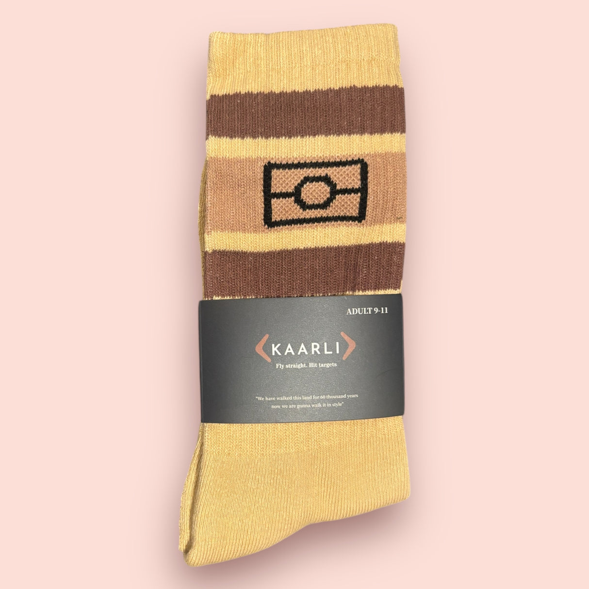 Cotton Aboriginal flag socks - Caramel