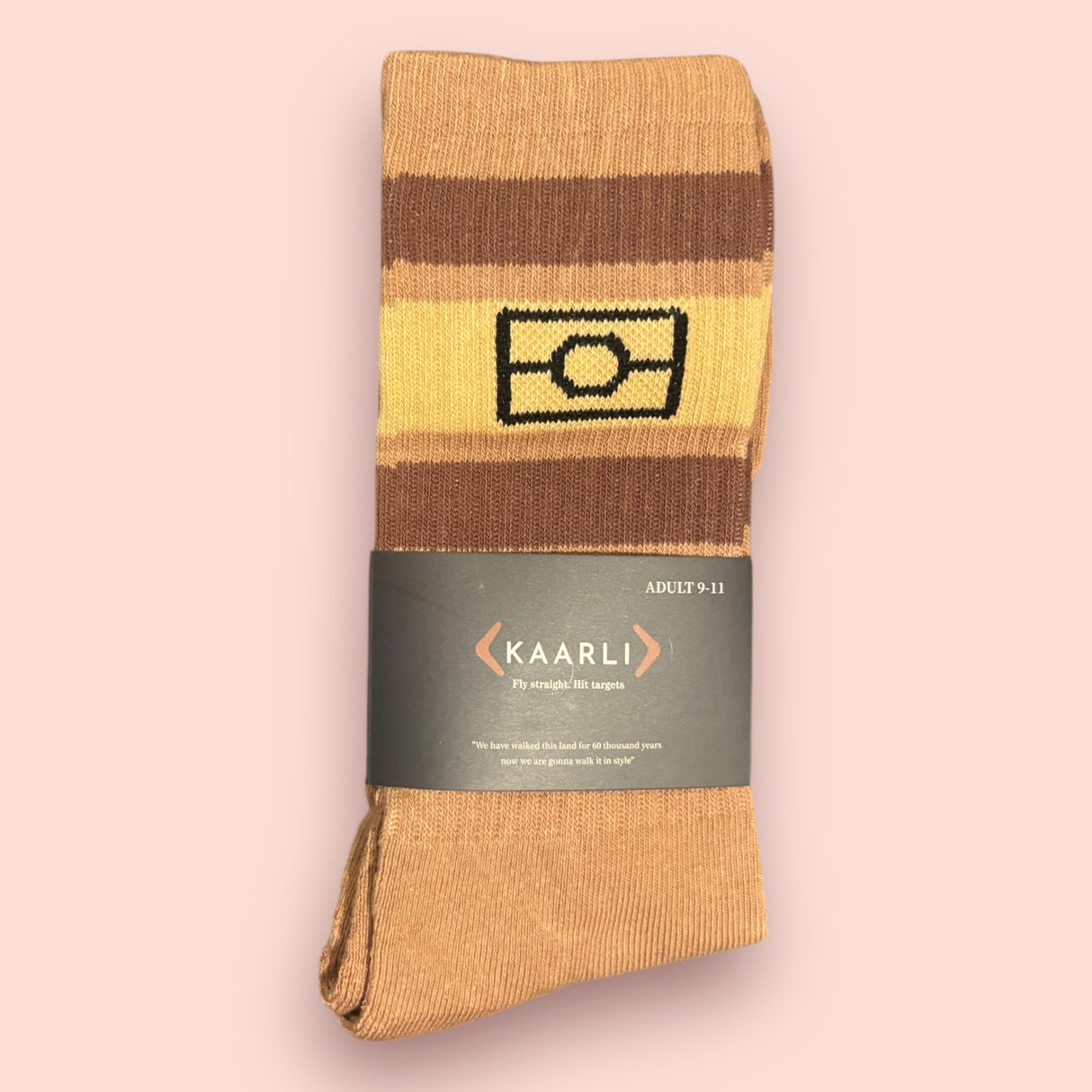 Cotton Aboriginal flag socks - Mocha