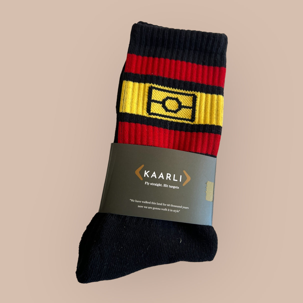 Cotton Aboriginal flag socks - Black