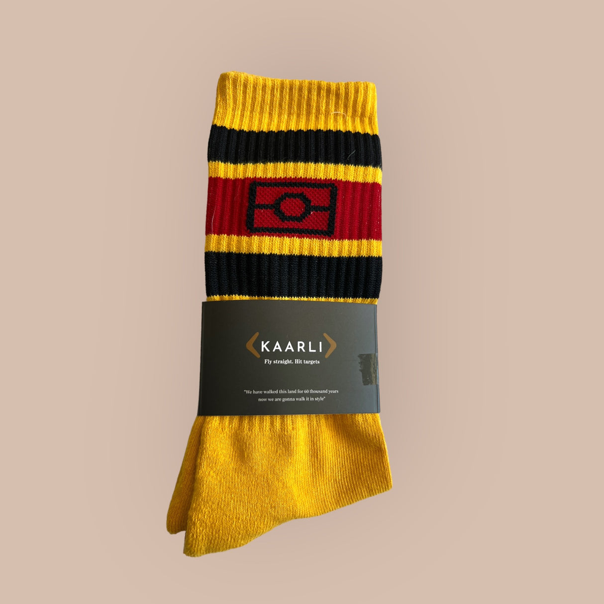 Cotton Aboriginal flag socks - Yellow