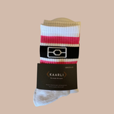 Cotton Aboriginal flag socks - Pink