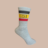 Cotton Aboriginal flag socks - Light Grey
