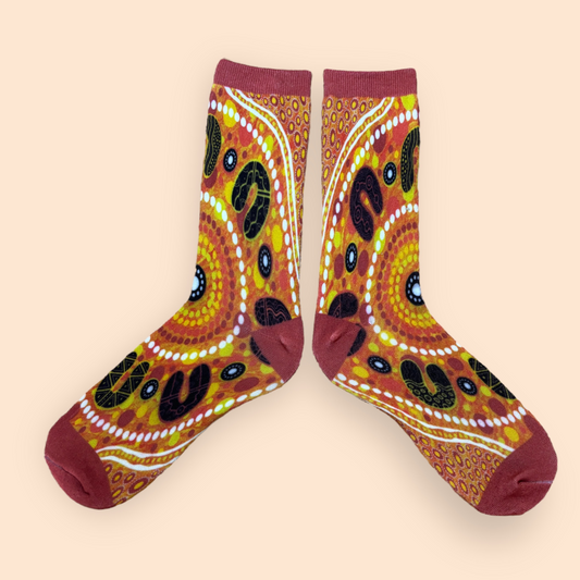 Bandang dandjoo (all together ) Aboriginal socks