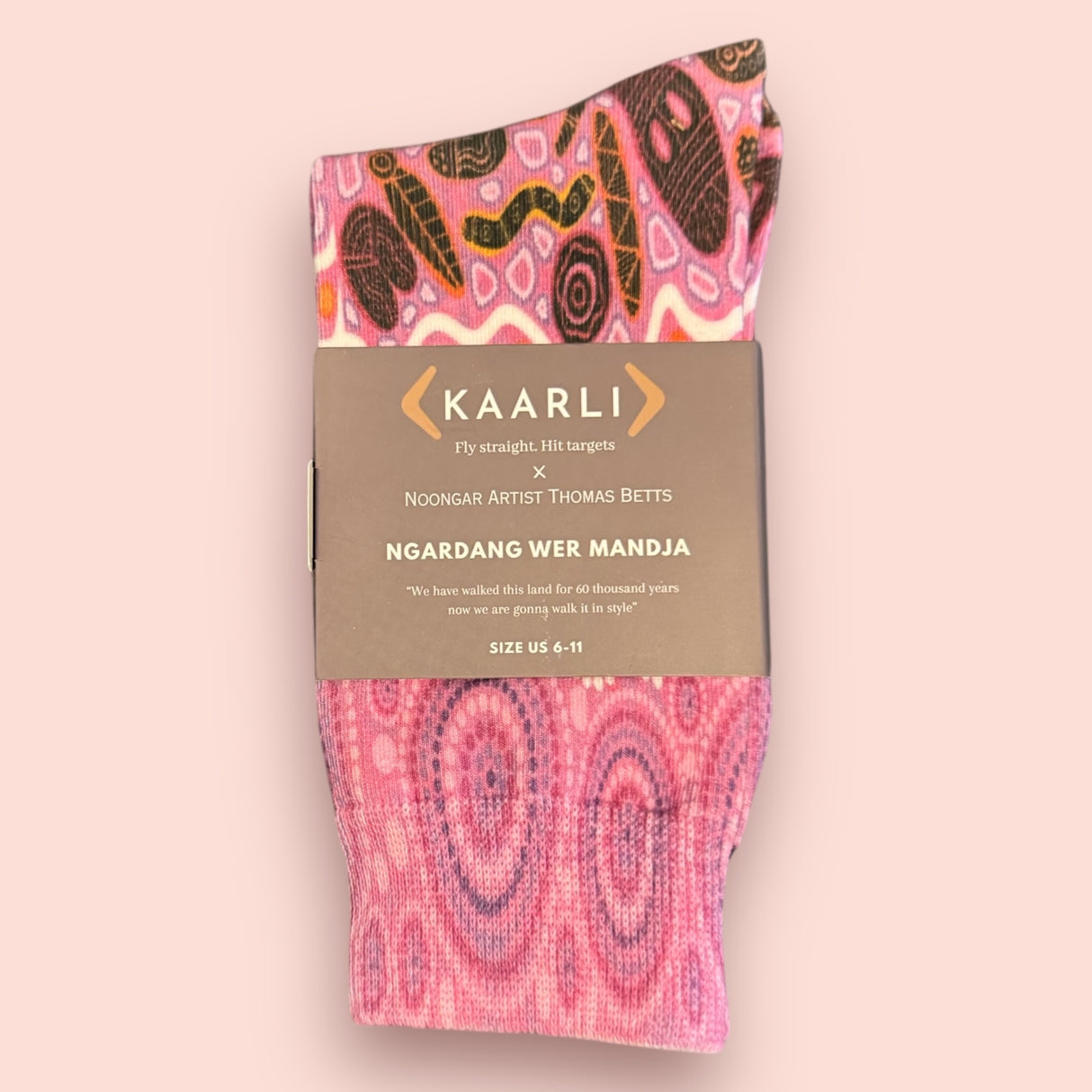 Ngar dang wer mandja (Hunt and Gather) Aboriginal socks