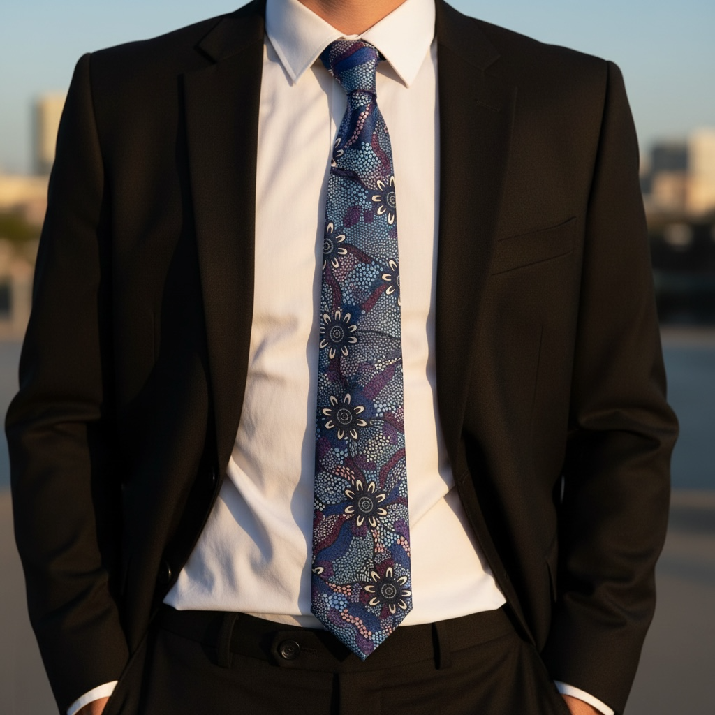 Moort Nyininy (Family Sitting) Aboriginal Tie- Silk Design