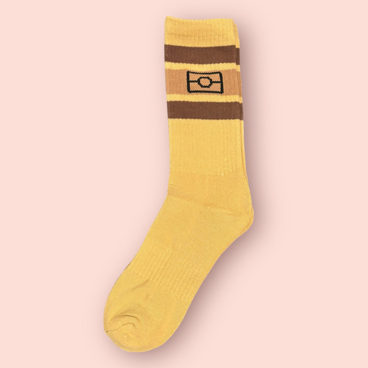 Cotton Aboriginal flag socks - Caramel