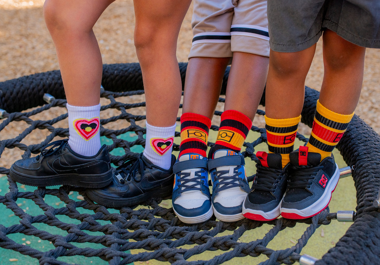 KIDS Cotton Aboriginal flag socks