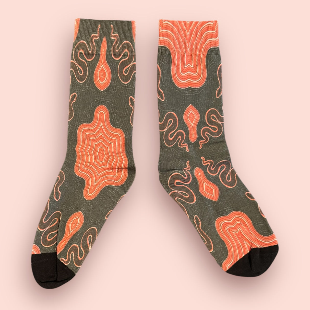 Wagyl (Rainbow Serpent) Aboriginal socks