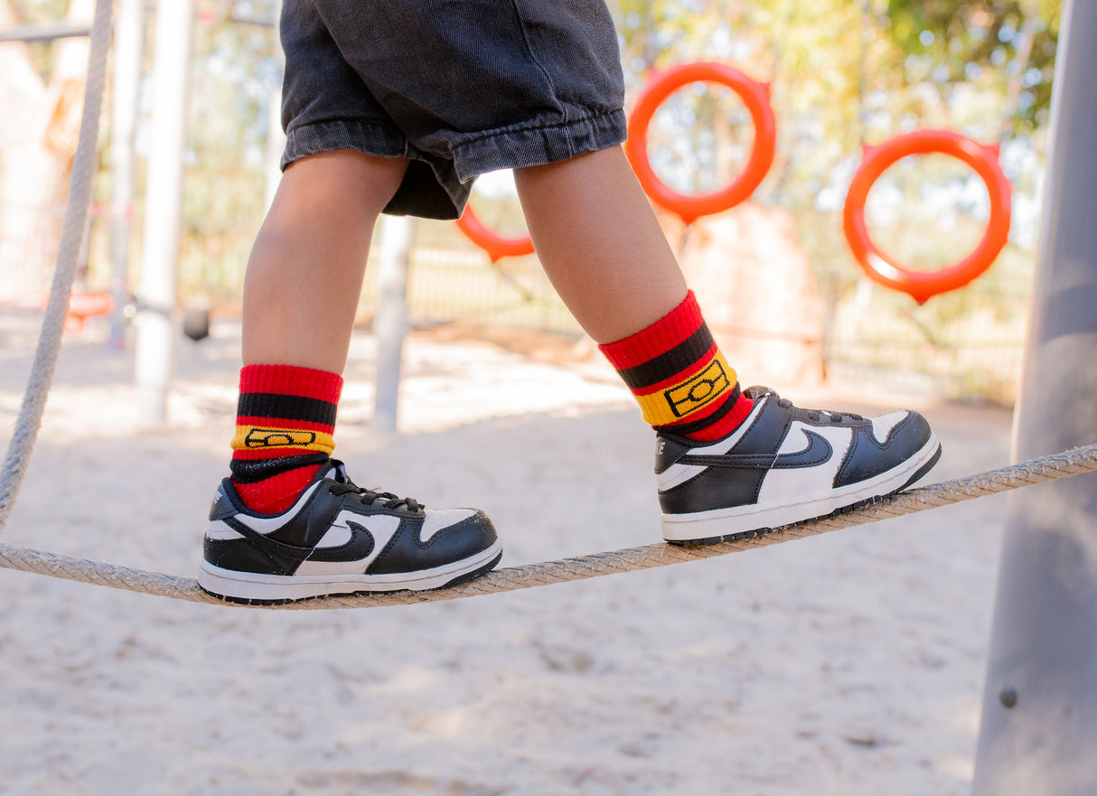 KIDS Cotton Aboriginal flag socks