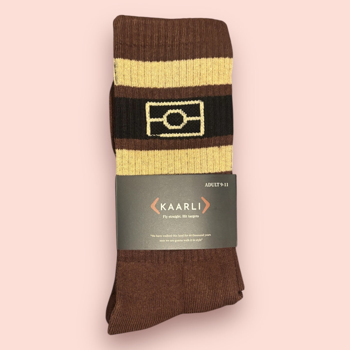 Cotton Aboriginal flag socks - Chocolate