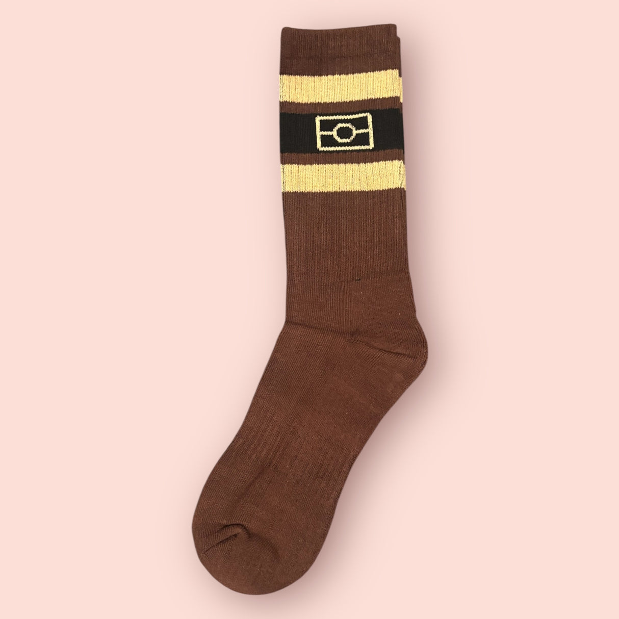 Cotton Aboriginal flag socks - Chocolate