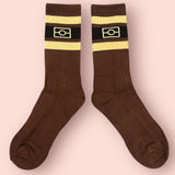 Cotton Aboriginal flag socks - Chocolate