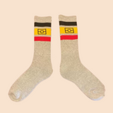 Cotton Aboriginal flag socks - Light Grey